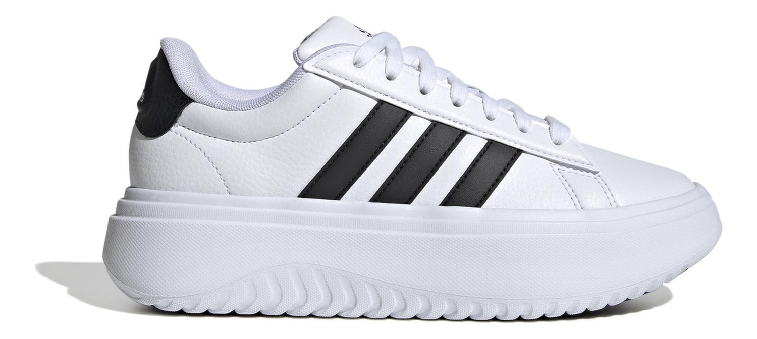 Tenis adidas Mujer Grand Court Plataforma Cintas Blanco Dama