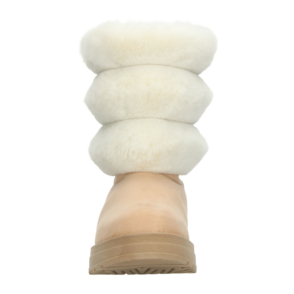 Bota Rojo Cereza Dama Beige Invierno Casual Peluche Mujer, foto 6 de 10