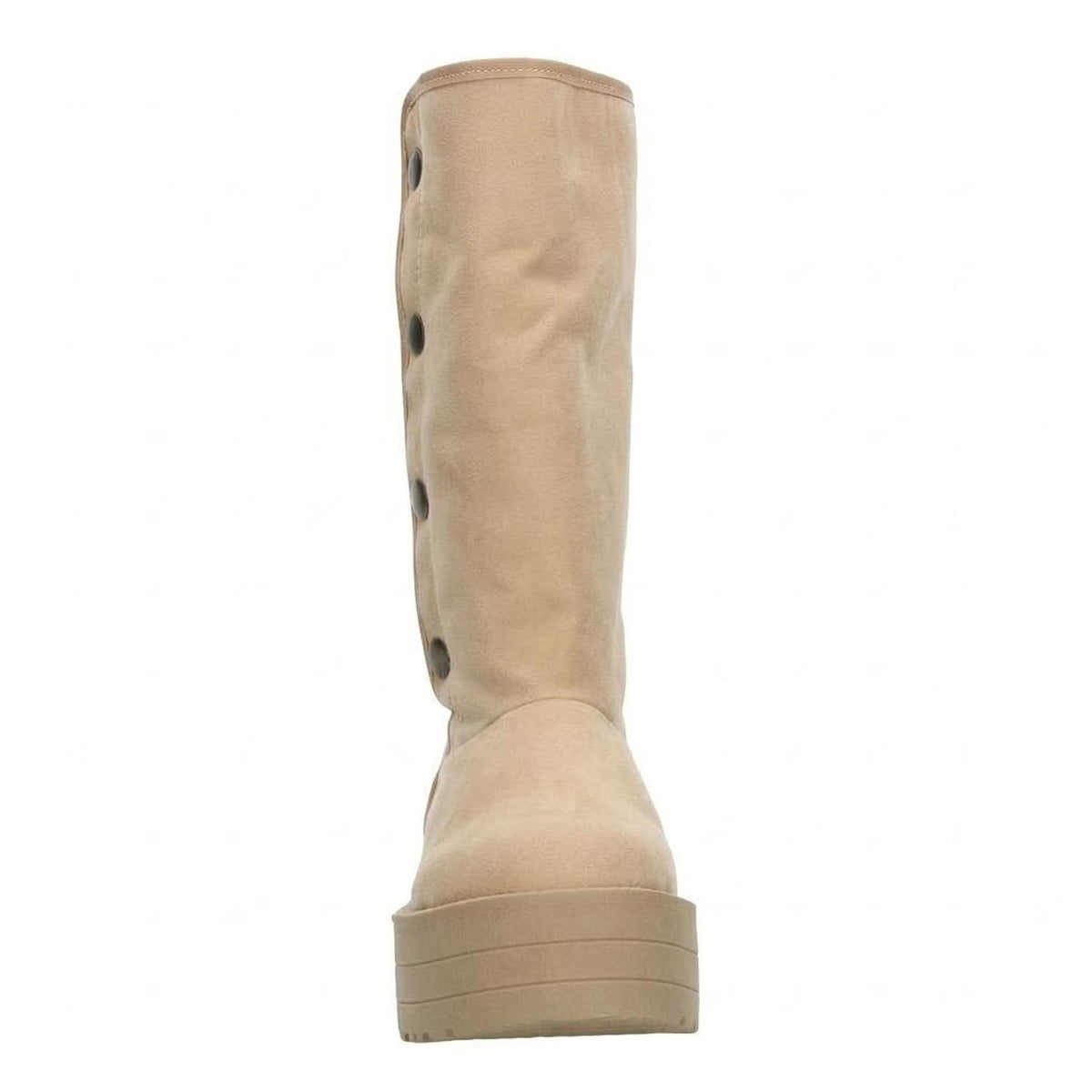 Bota Rojo Cereza Dama Beige Invierno Larga Peluche Casual Mujer, foto 6 de 10