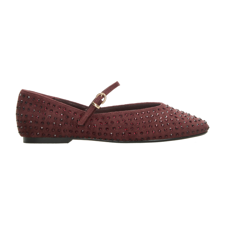 Flats Berlin Dama Rojo Vino Casual Para Mujer