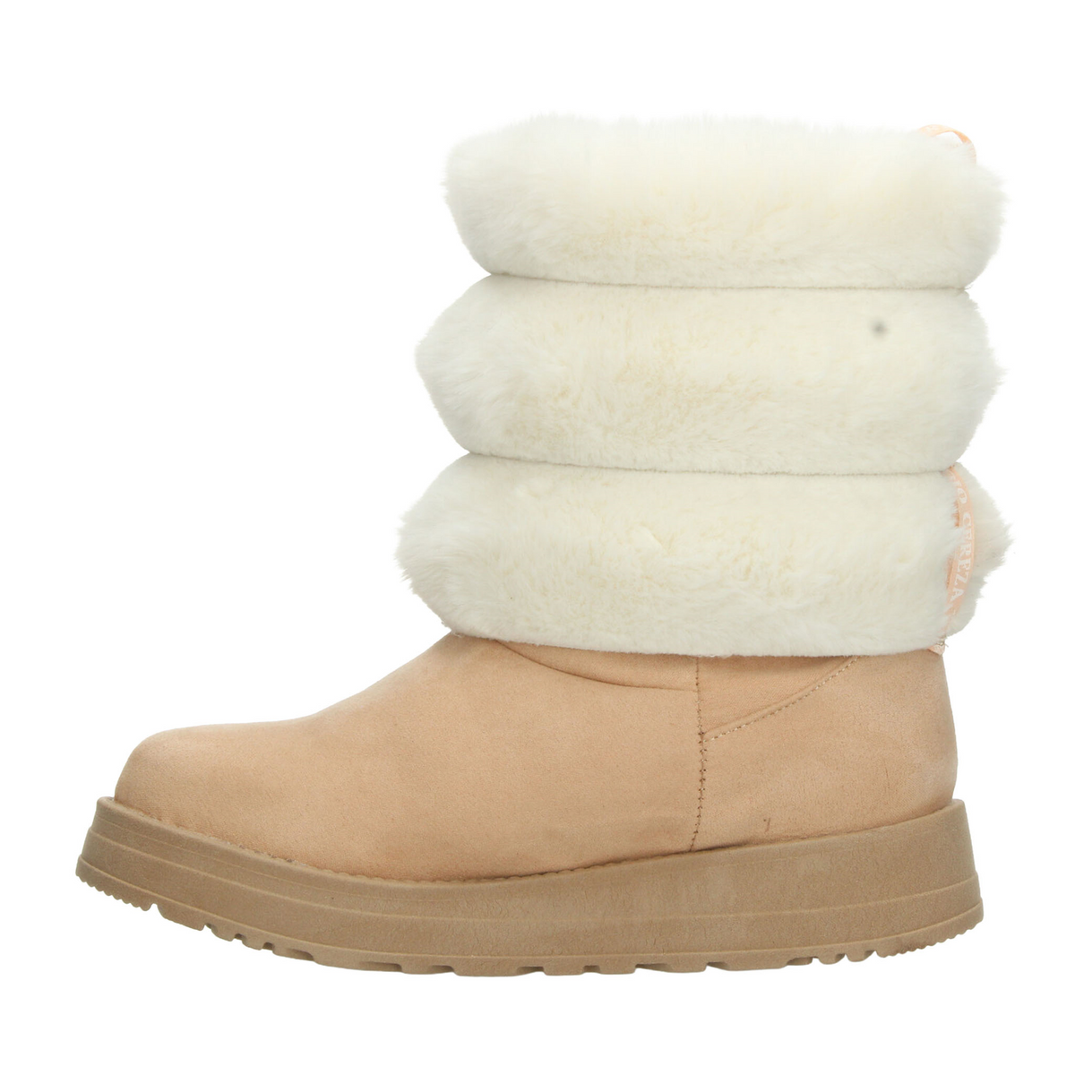 Bota Rojo Cereza Dama Beige Invierno Casual Peluche Mujer, foto 5 de 10