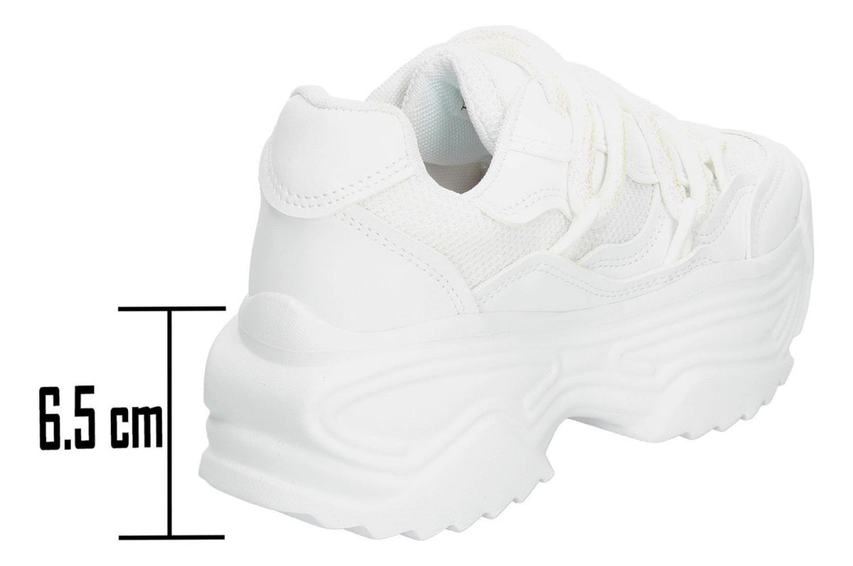 Tenis Mujer Ten Colours Blanco Original Sneakers Streetwear Casual Plataforma Platform 6.5 Cm, foto 3 de 10