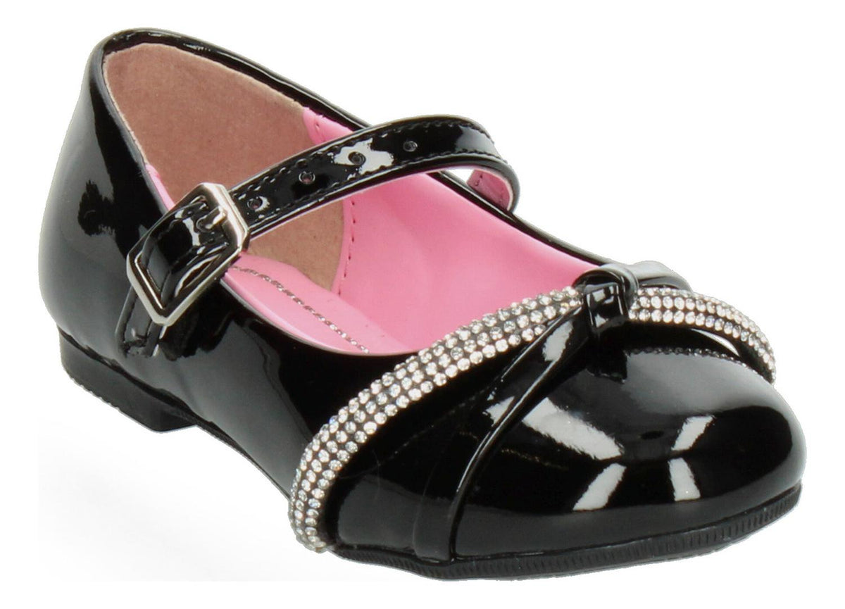 Zapato Tropicana Niña Negro Casual Ajuste Hebilla Infantil T15-22, foto 3 de 8