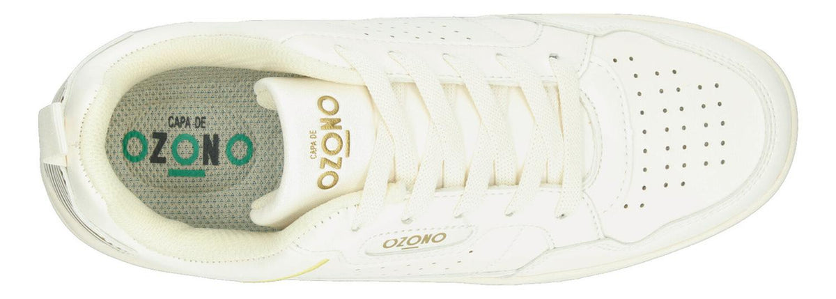 Tenis Blanco Dama Ozono Plataforma 4 Cm Casual Original Streetwear Cintas Ajustables Para Mujer, foto 8 de 10