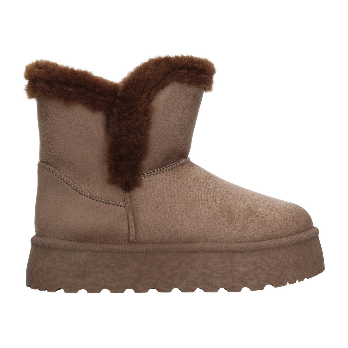 Botín Perugia Dama Café Invierno Peluche Plataforma Casual Mujer, foto 1 de 10
