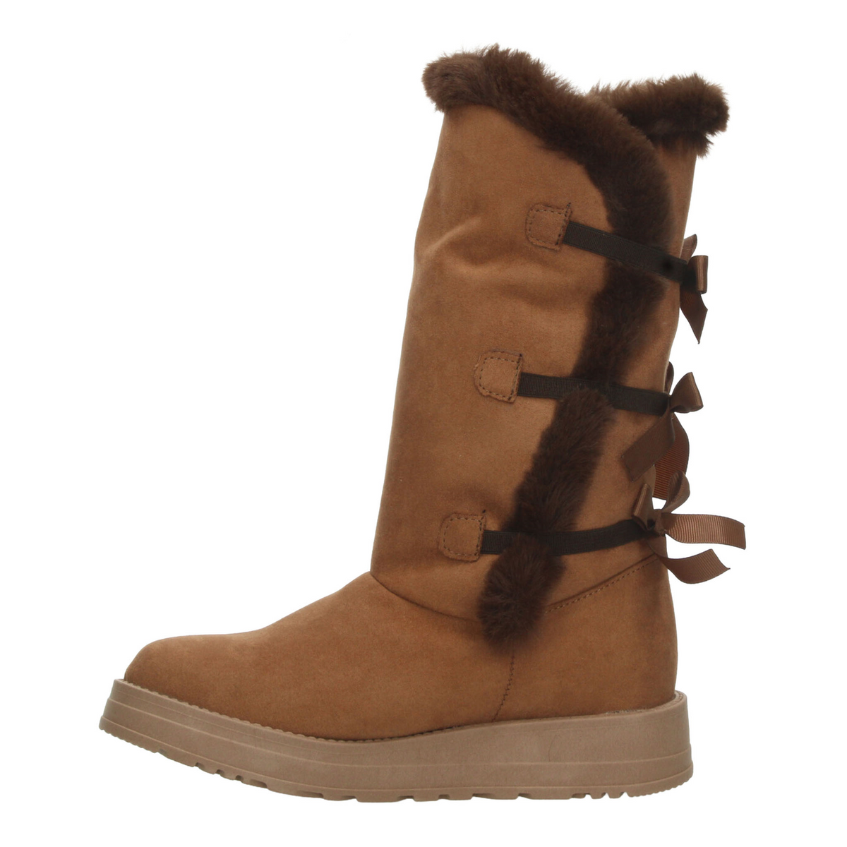 Bota Rojo Cereza Dama Café Invierno Larga Peluche Casual Mujer, foto 5 de 10