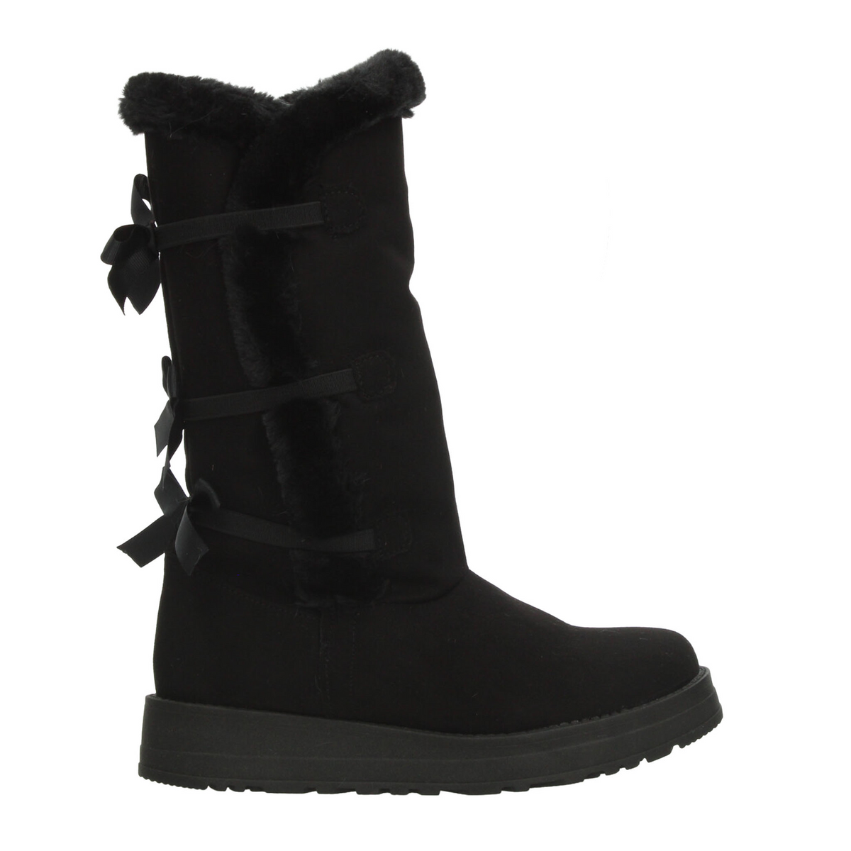 Bota Rojo Cereza Dama Negro Invierno Larga Peluche Casual Mujer, foto 10 de 10