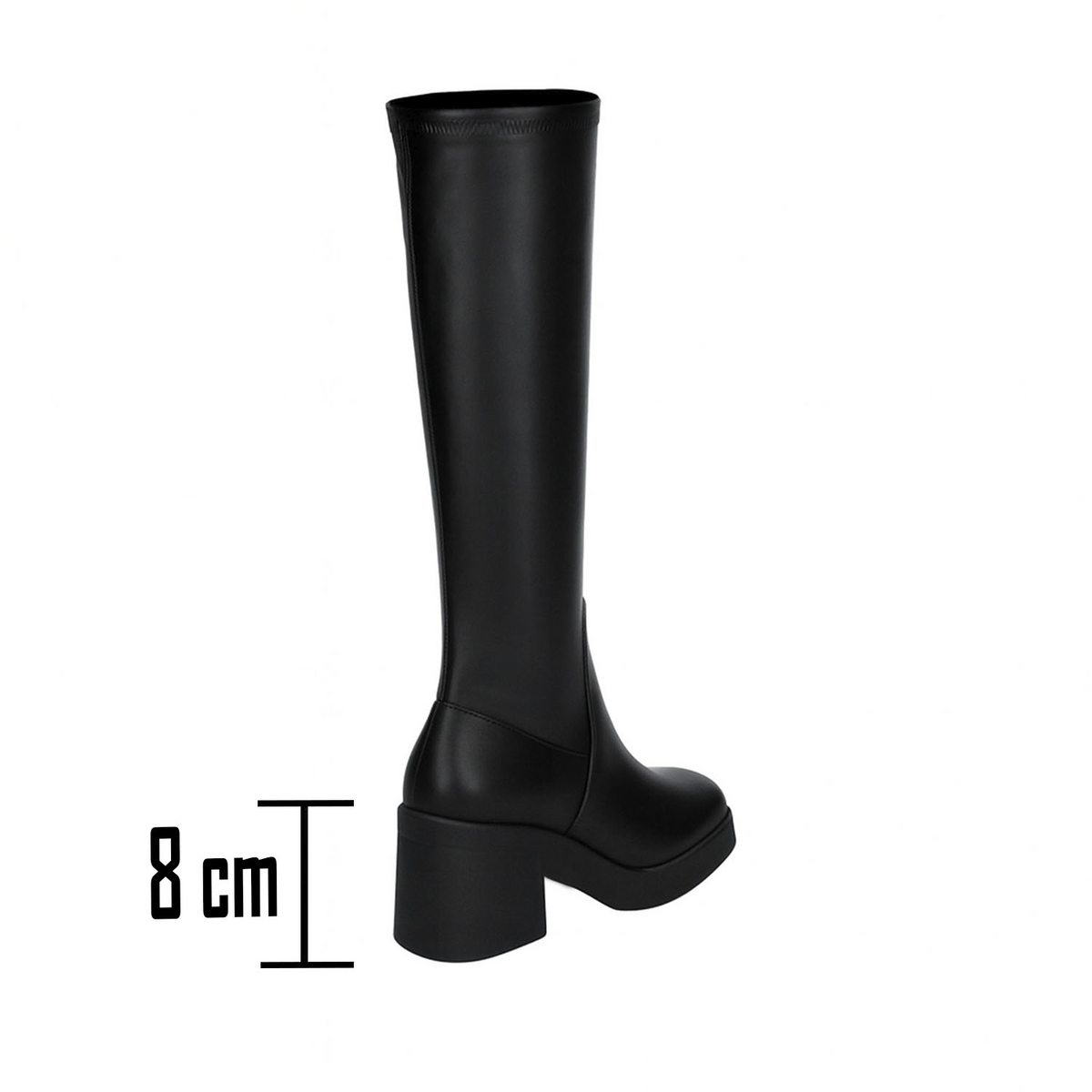 Bota Efe Dama Negro Larga Tacón Para Mujer, foto 3 de 10