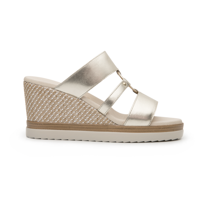 Sandalias Flexi Dama Dorado Casual Para Mujer