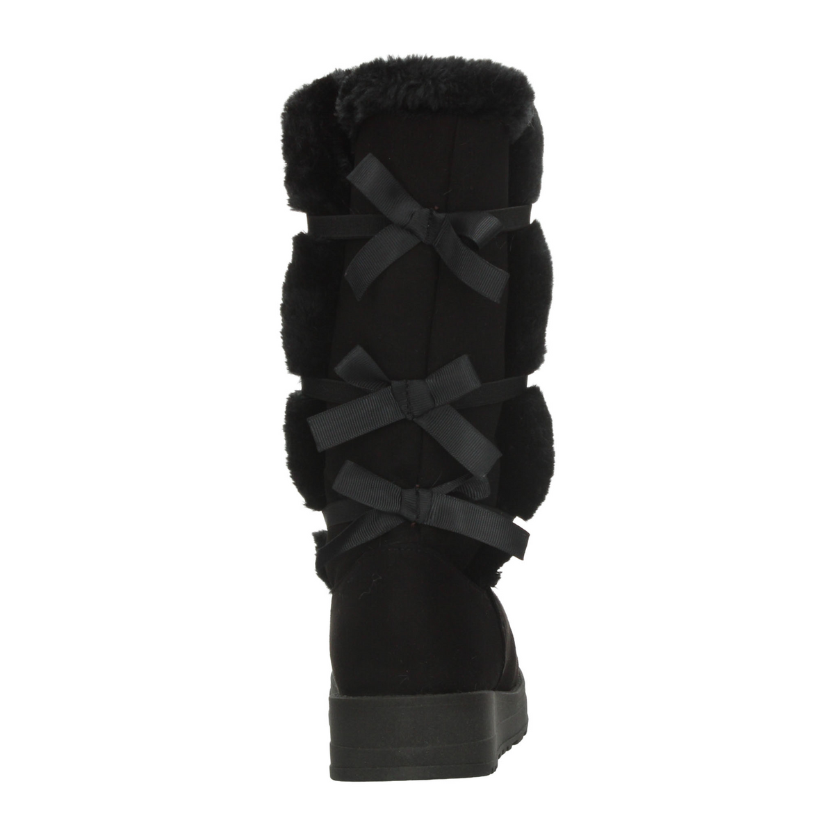 Bota Rojo Cereza Dama Negro Invierno Larga Peluche Casual Mujer, foto 7 de 10