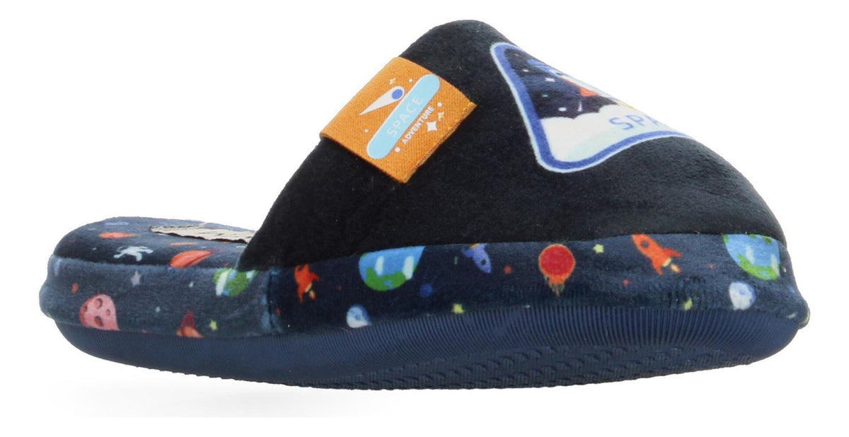 Pantuflas Wafiq Azul Marino Niño Afelpada Comoda Espacial, foto 2 de 10
