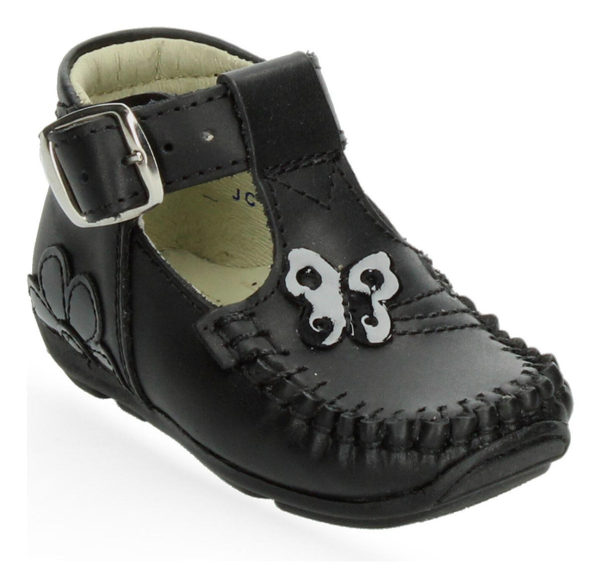 Zapato Pingo Bebé Niña Negro Gateador Hebilla Primeros Pasos T11-14, foto 5 de 10
