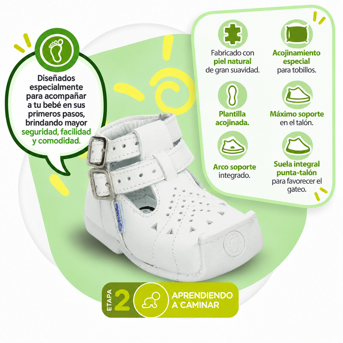 Zapato Pingo Niña Blanco Gateador Casual Infantil T11-14, foto 2 de 10