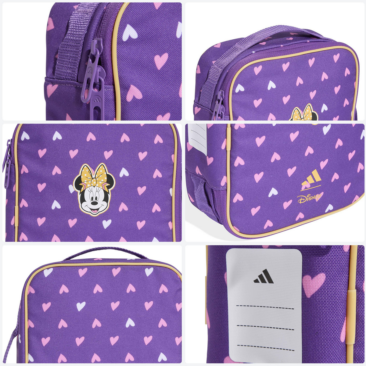 Lonchera Adidas Minnie Mouse Disney Niña Lila Escolar Infantil, foto 7 de 10