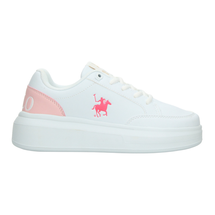 Tenis Polo Dama Blanco Casual Plataforma Cintas Mujer