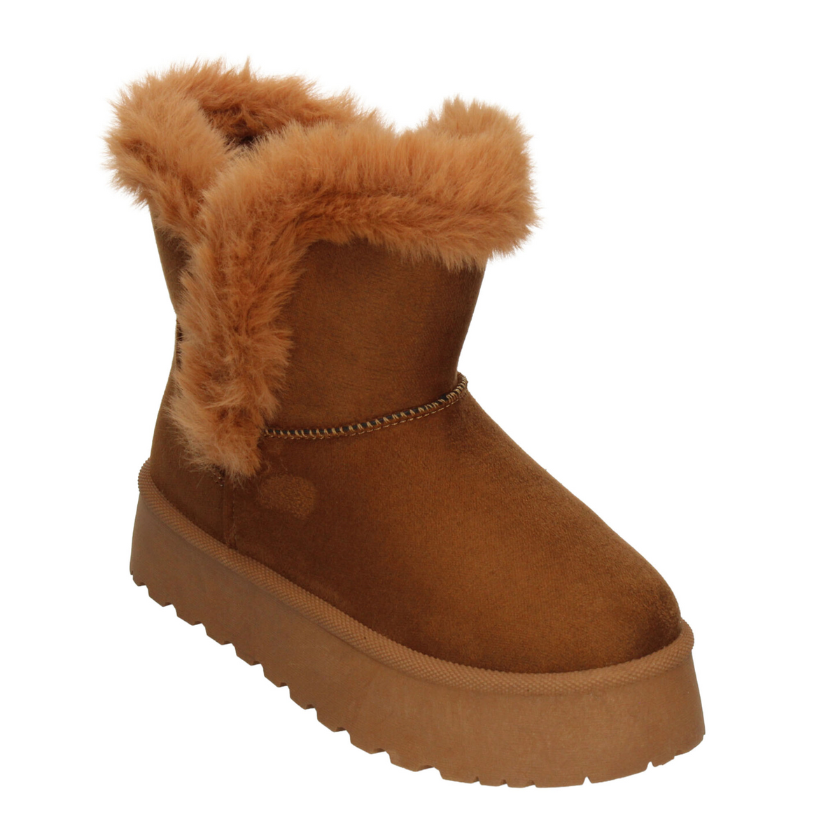 Botín Perugia Dama Camel Café Casual Invierno Peluche Mujer, foto 4 de 10
