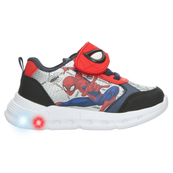 Tenis Marvel Spiderman Niño Negro Casual Led Infantil T18-22