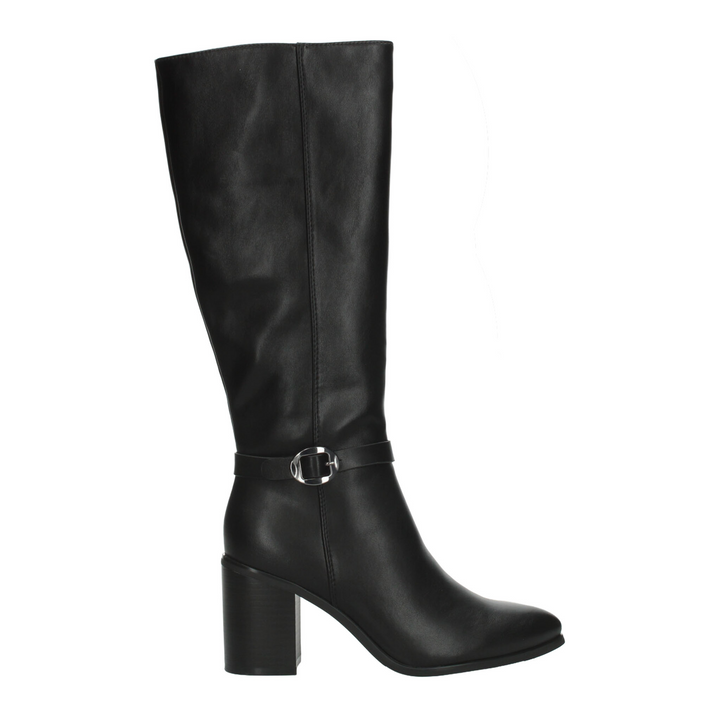 Bota Berlin Dama Negro Casual Larga Tacón Elegantes Mujer