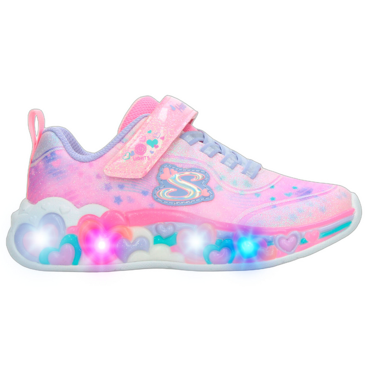 Tenis Skechers Heart Lights Niña Rosa Casual Led Infantil T17-22