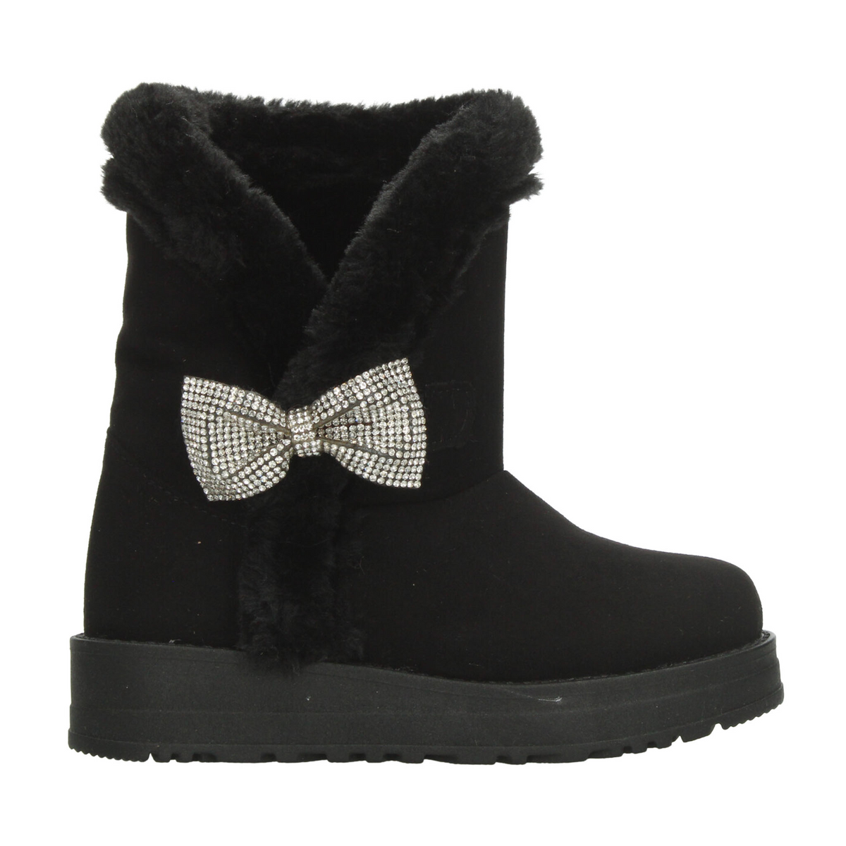 Bota Rojo Cereza Niña Negro Casual Invierno Peluche Infantil T18-22, foto 10 de 10