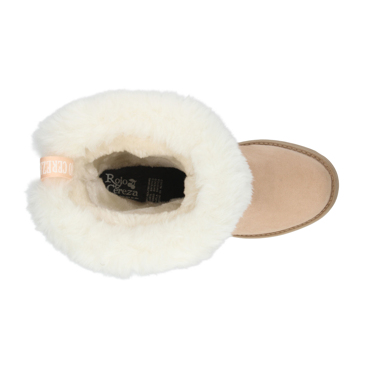 Bota Rojo Cereza Dama Beige Invierno Casual Peluche Mujer, foto 8 de 10