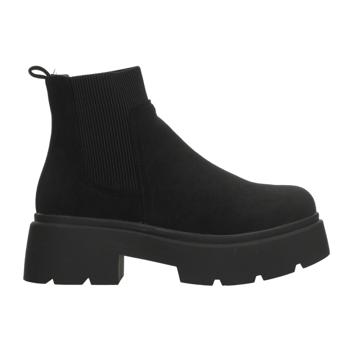 Botín Perugia Dama Negro Casual Plataforma Slip On Mujer