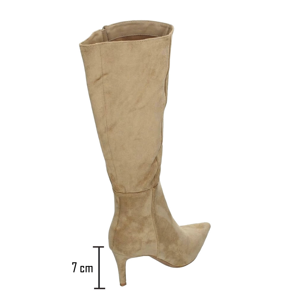 Bota Perugia Dama Beige Casual Larga Slouchy Tacón Mujer, foto 3 de 10