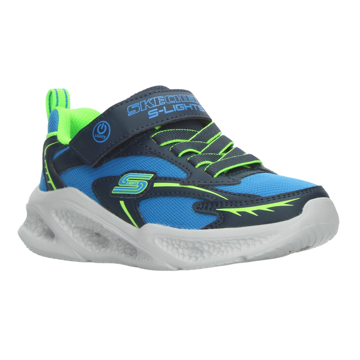 Tenis Skechers S-Lights Niño Azul Deportivo Luz Led Infantil T17-22, foto 2 de 10