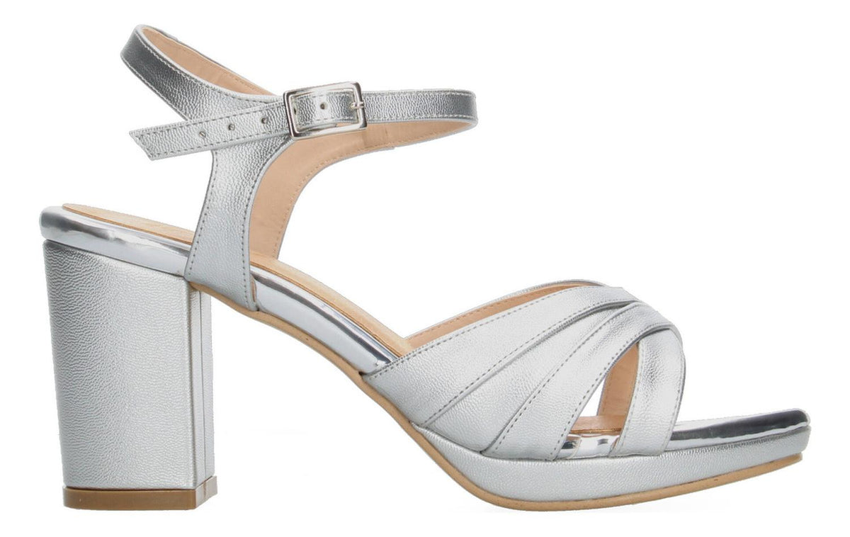 Sandalias De Fiesta Perez Lete Plateado Para Mujer [plt347], foto 1 de 10