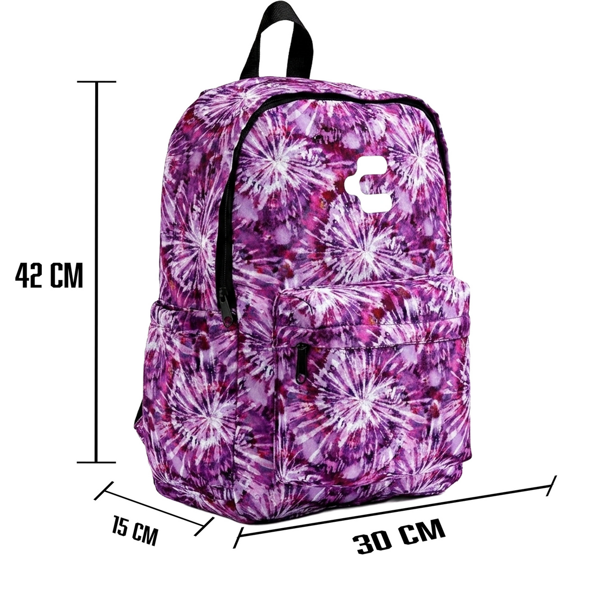 Mochila Charly Tie-Dye Niña Morada Escolar Lonchera Infantil, foto 6 de 10