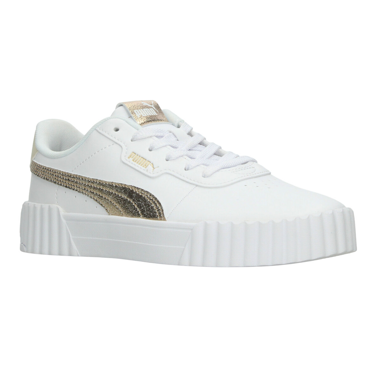 Tenis Puma Carina 3.0 Dama Blanco Dorado Casual Para Mujer, foto 2 de 10