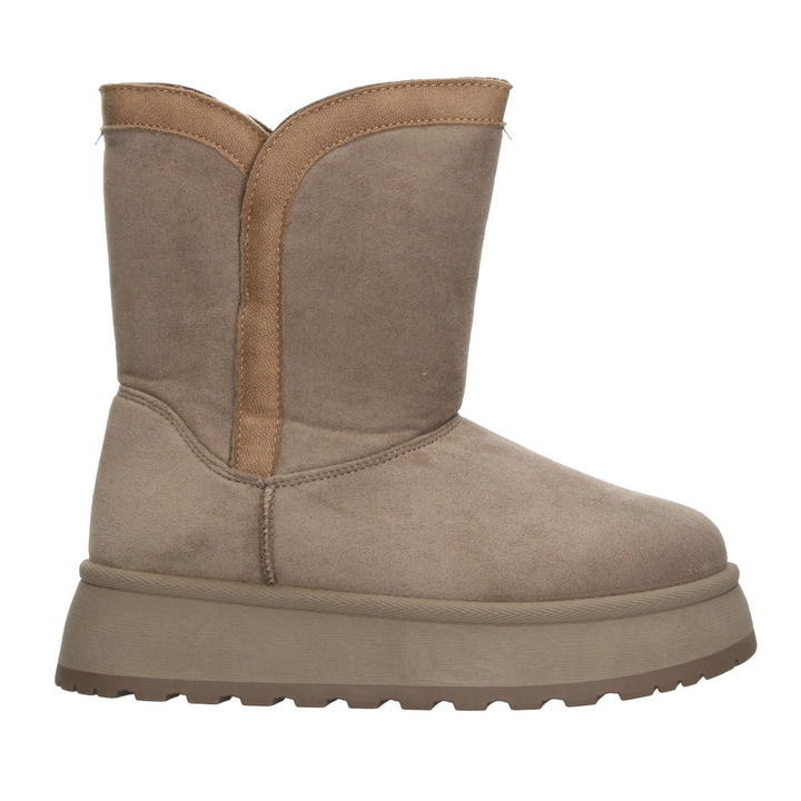 Bota Berlin Dama Latte Casual Peluche Cómoda Mujer