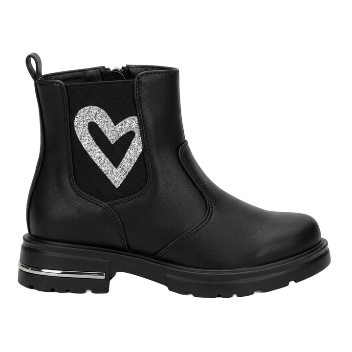 Bota Yuyin Niña Negro Casual Cierre Corazón Infantil T22-26