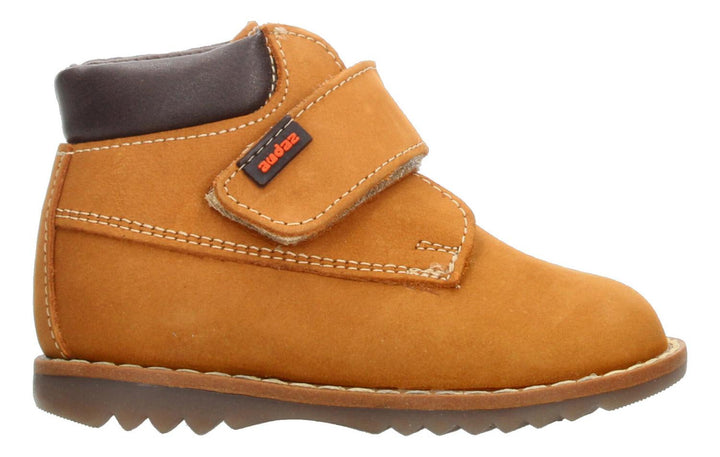 Bota Niño Coqueta Audaz Café Camello Casual Velcro Ajustable