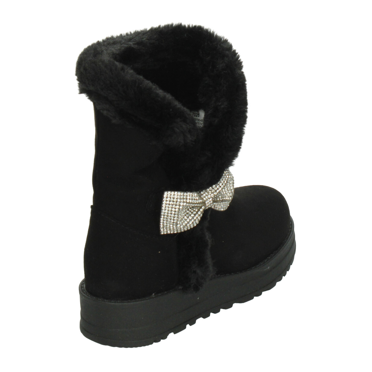 Bota Rojo Cereza Niña Negro Casual Invierno Peluche Infantil T18-22, foto 3 de 10
