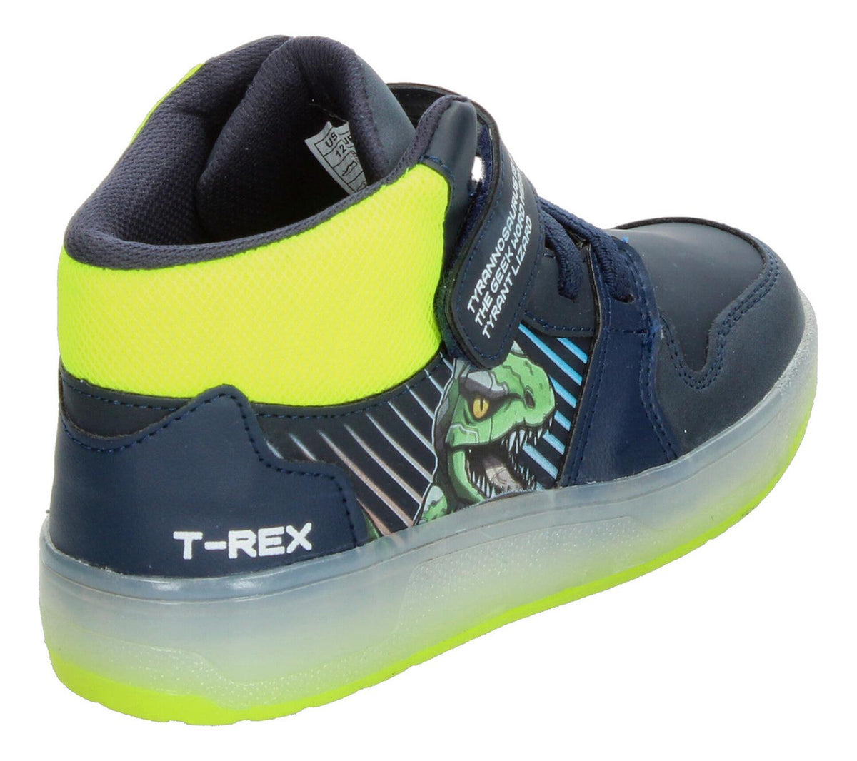 Tenis Niño Vavito T-rex Azul Marino Verde Fosforescente Tipo Bota Original Cinta Agujetas Ajustables, foto 3 de 10