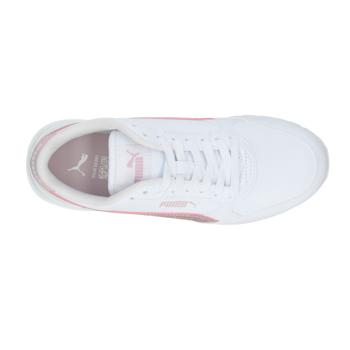 Tenis Puma Runner V4 Niña Blanco Casual Juvenil T22-27, foto 8 de 10