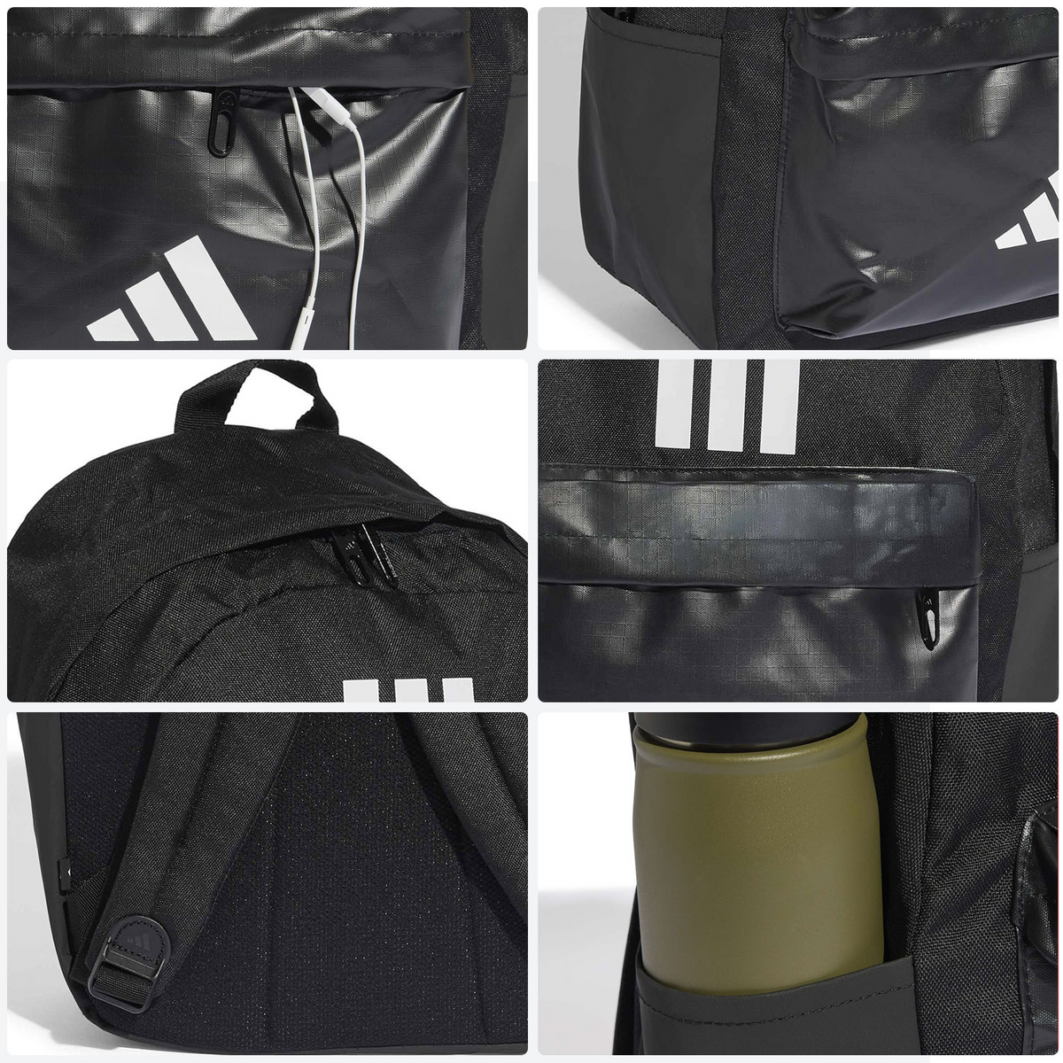 Mochila Adidas Classic Bars Negro Escolar Unisex 28L, foto 6 de 10