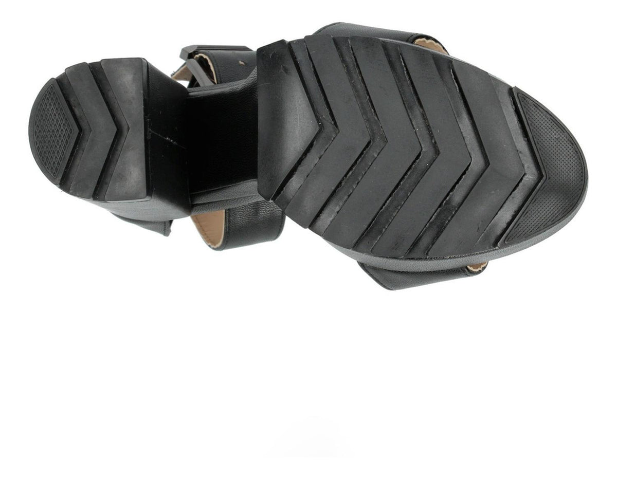 Sandalias Tacon Plataforma Chunky Negro Para Mujer [rve16], foto 9 de 10