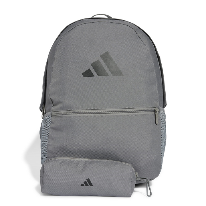 Mochila Adidas Classic 23 Gris Escolar Con Lapicera Unisex 23L