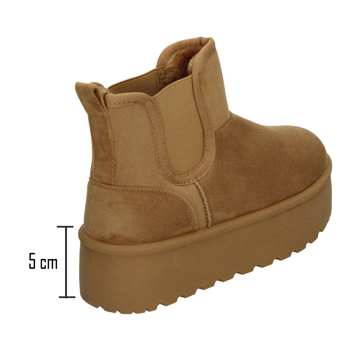 Botín Berlin Dama Camel Casual Plataforma Peluche Mujer, foto 3 de 10