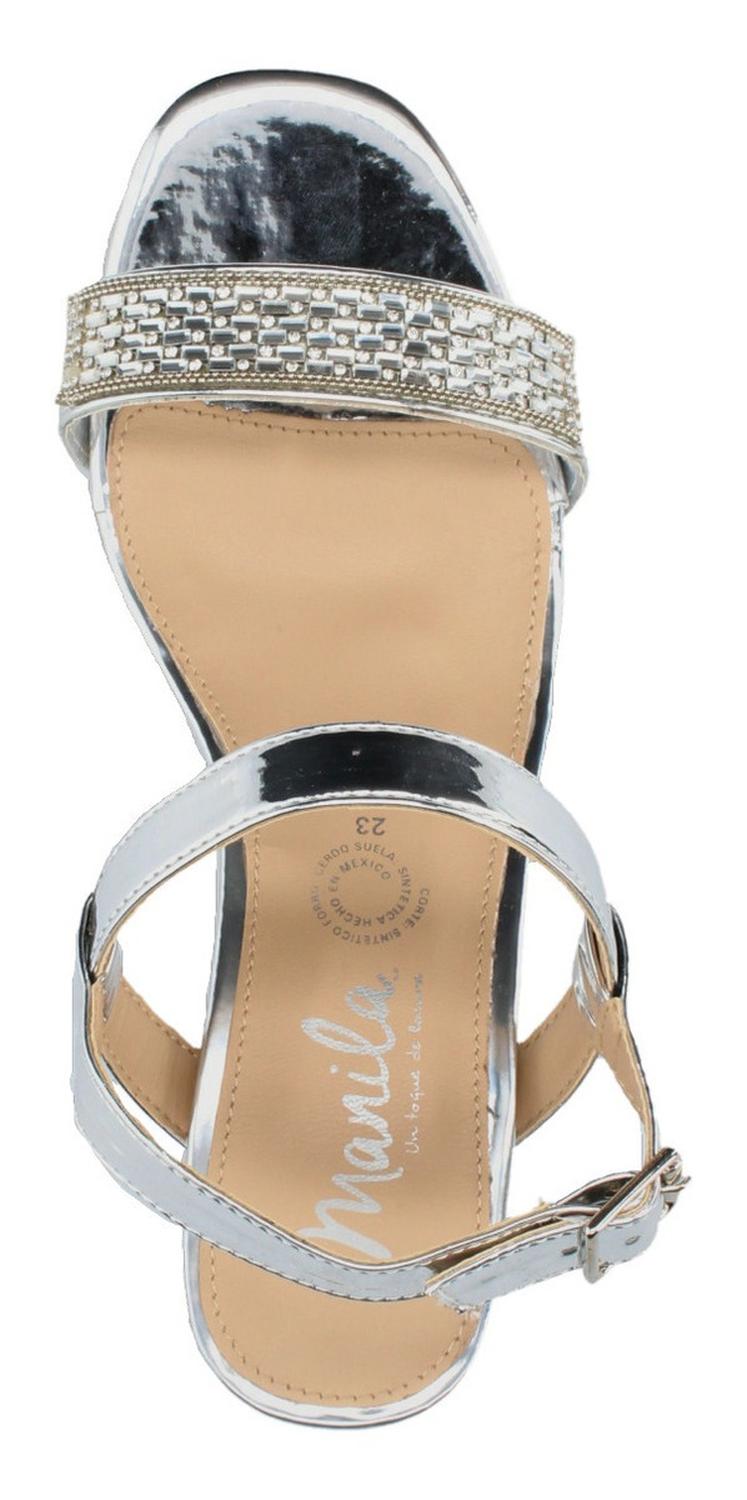 Sandalias De Fiesta Manila Para Mujer 972 Plateado [mla322], foto 8 de 10