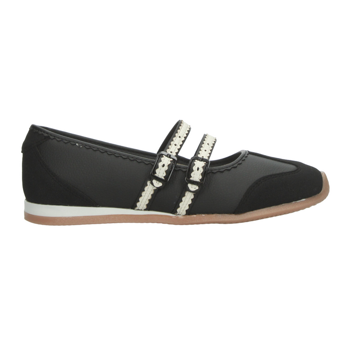 Flats Paulina Dama Negro Casual Mary Jane Mujer