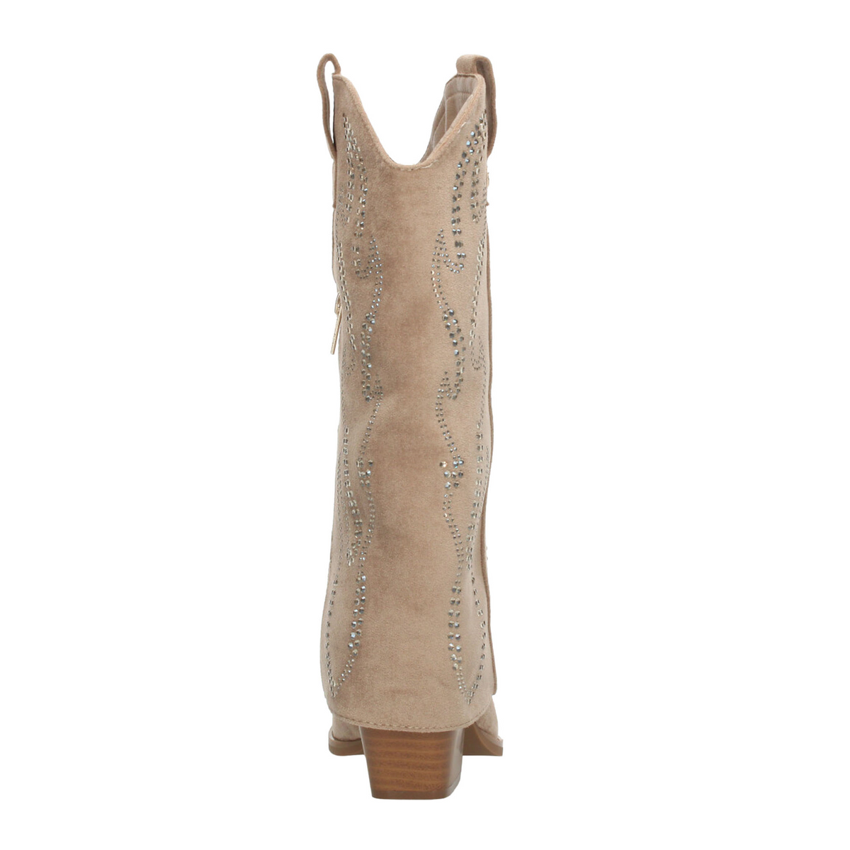 Bota Xti Dama Beige Vaquera Casual Pedrería Tacón Mujer, foto 7 de 10