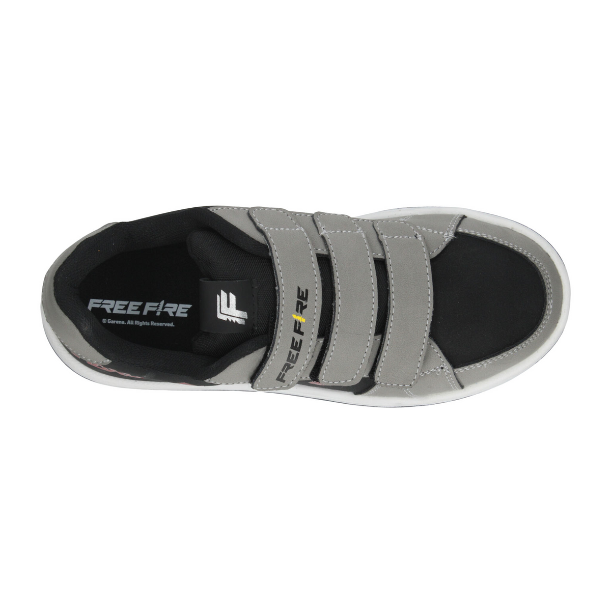 Tenis Freefire Niño Gris Casual Cintas Adhesivas Infantil T18-22, foto 8 de 10