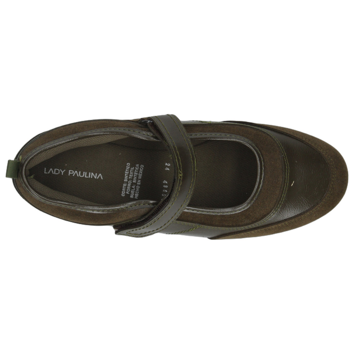 Flats Paulina Dama Verde Oliva Casual Mary Jane Mujer, foto 8 de 10