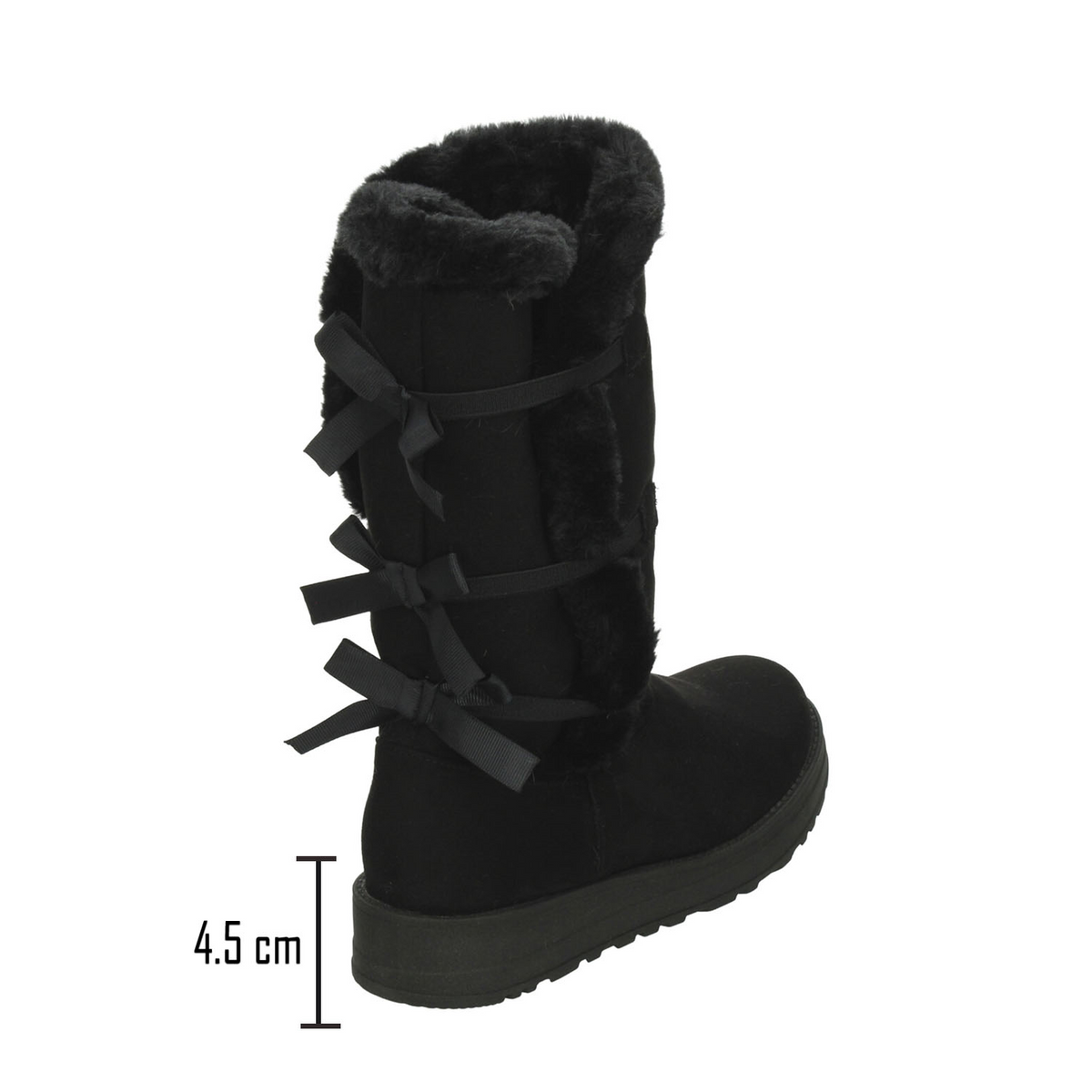 Bota Rojo Cereza Dama Negro Invierno Larga Peluche Casual Mujer, foto 3 de 10