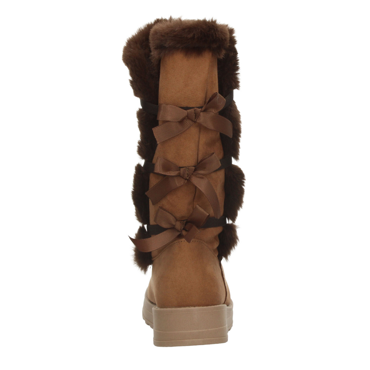 Bota Rojo Cereza Dama Café Invierno Larga Peluche Casual Mujer, foto 7 de 10