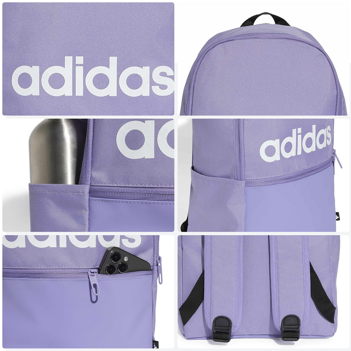 Mochila Adidas Classic Dama Lila Escolar Portalaptop Mujer 22L, foto 8 de 10