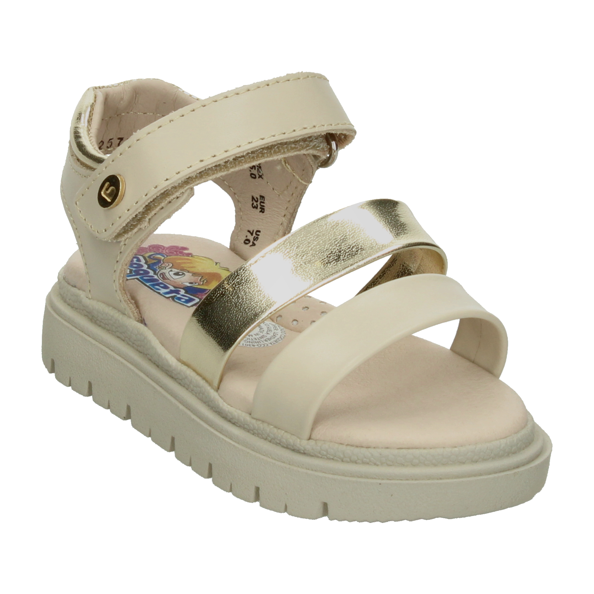 Sandalias Coqueta Niña Beige Casual Infantil T13-18